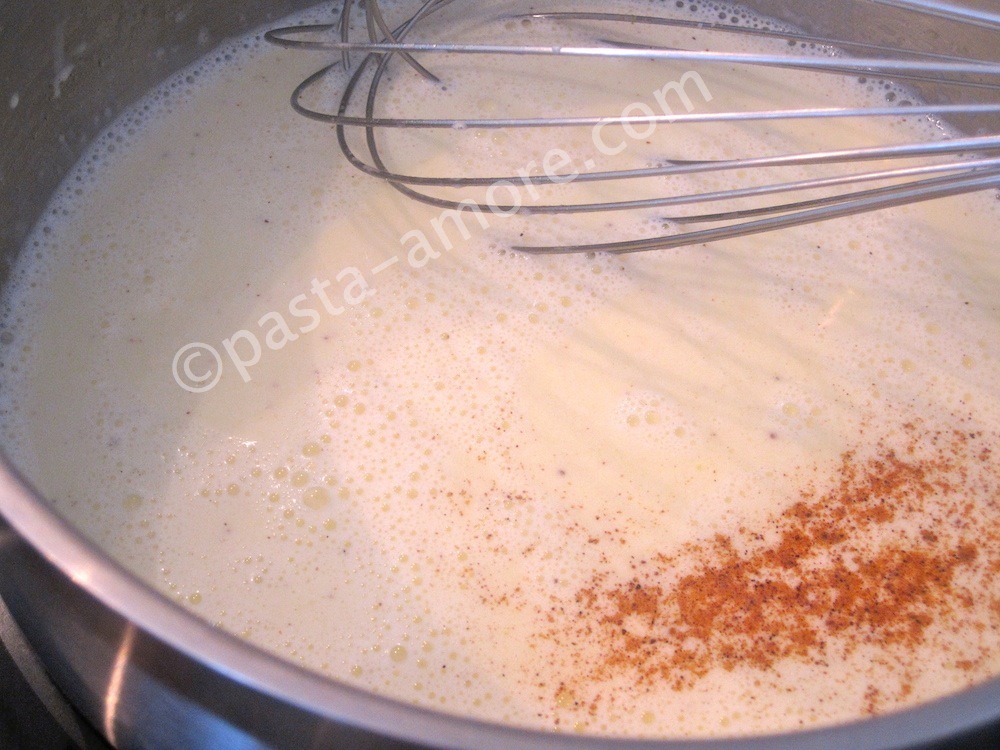 Sprinkle Nutmeg into the Alfredo base