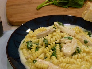 Chicken Alfredo with Basil